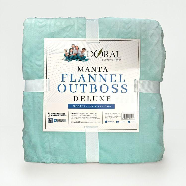 Manta Flannel Outboss Deluxe  Turquesa – Doral 127×152 cm.-1