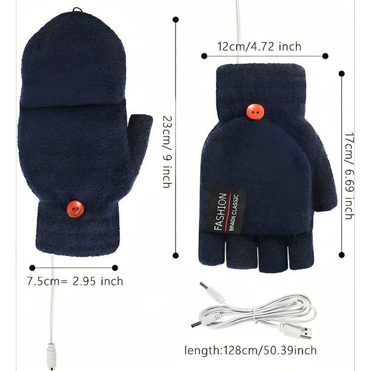 Guantes Calefactores Con Conexion Usb Calentador De Manos negro-1