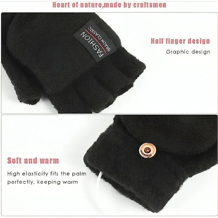 Guantes Calefactores Con Conexion Usb Calentador De Manos negro-2