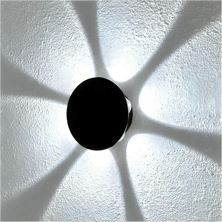Foco Led Redondo Exterior Interior Aplique De Pared 6 Led-2