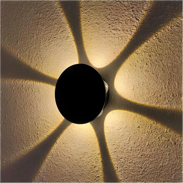 Foco Led Redondo Exterior Interior Aplique De Pared 6 Led-3