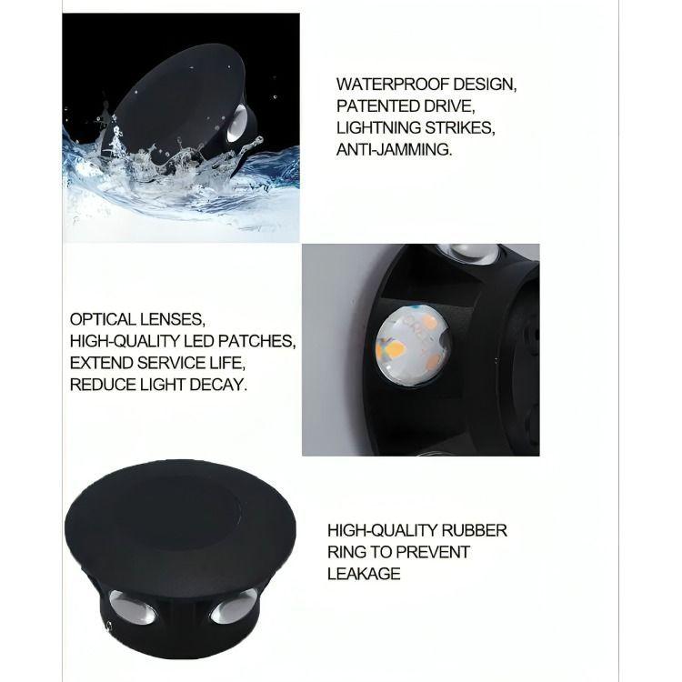 Foco Led Redondo Exterior Interior Aplique De Pared 6 Led-4