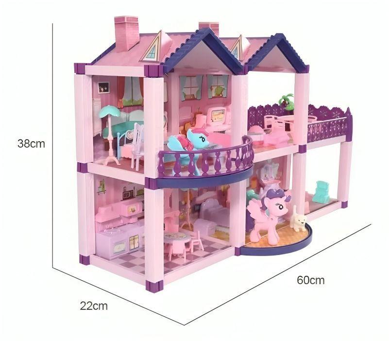 Casa de Muñecas Infantil con Muebles y Animales-2