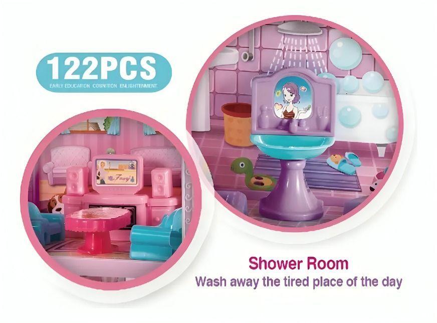 Casa de Muñecas Infantil con Muebles y Animales-3