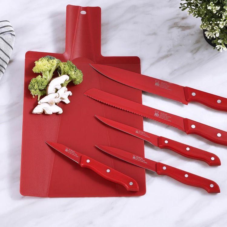 SET 6PC CUCHILLOS ACER.INOX  ROJO MILKY-3