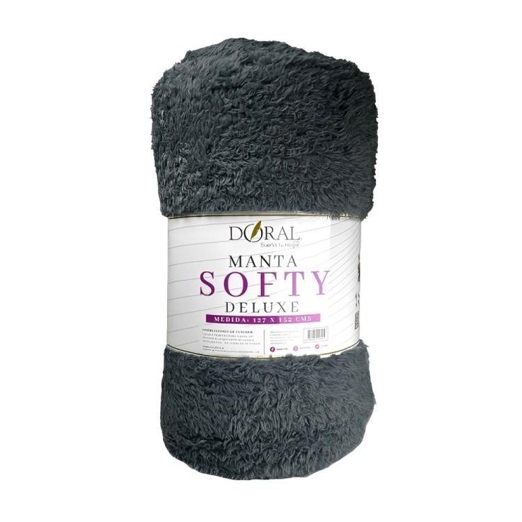 Manta Softy Lisa / Gris – Doral 127×152 cm.-0