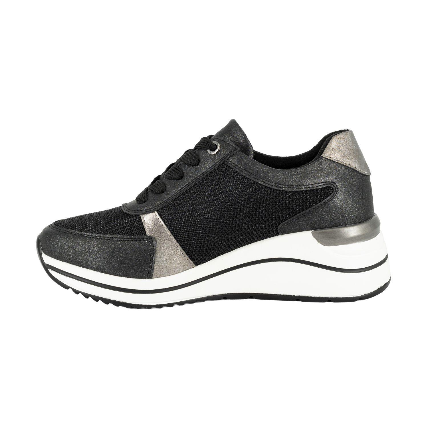 Zapatilla Urbana con Cuña Cole Negro Alquimia-2