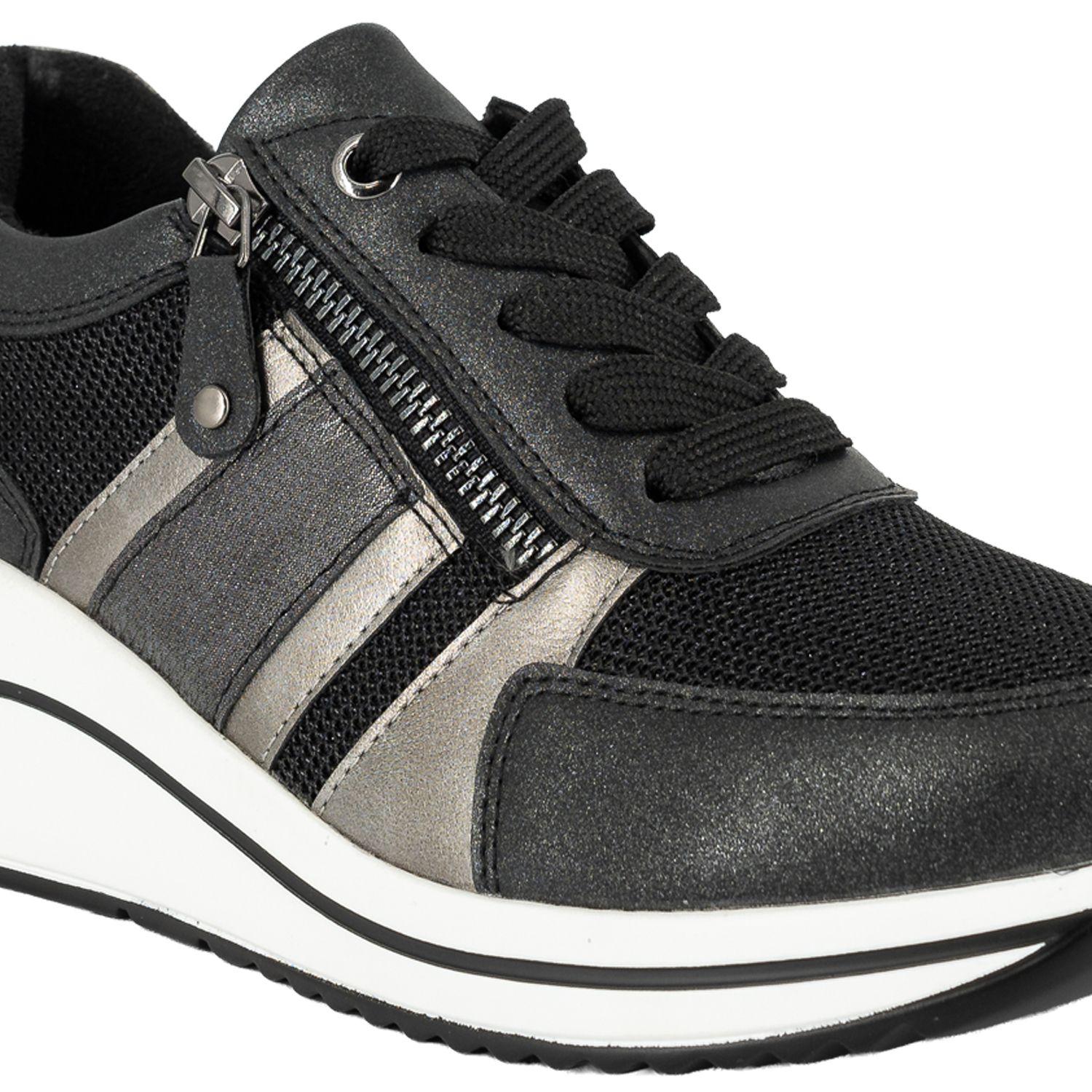 Zapatilla Urbana con Cuña Cole Negro Alquimia-4