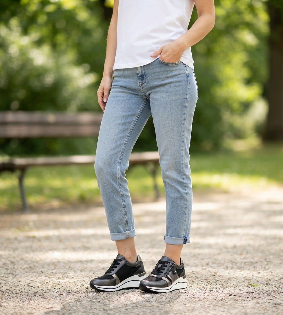Zapatilla Urbana con Cuña Cole Negro Alquimia-5