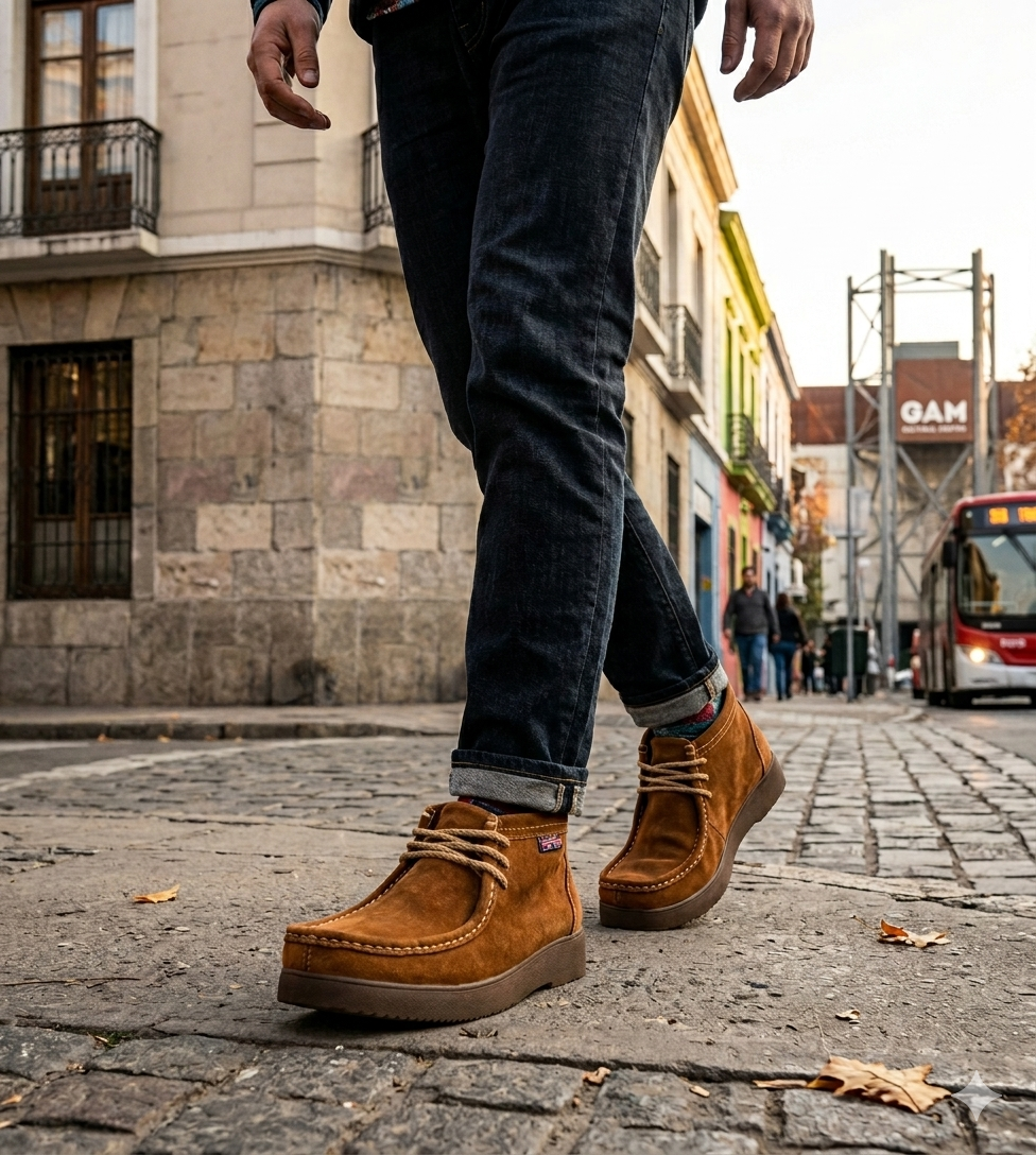 Botin de Cuero Campos Caramelo London Adixt-4