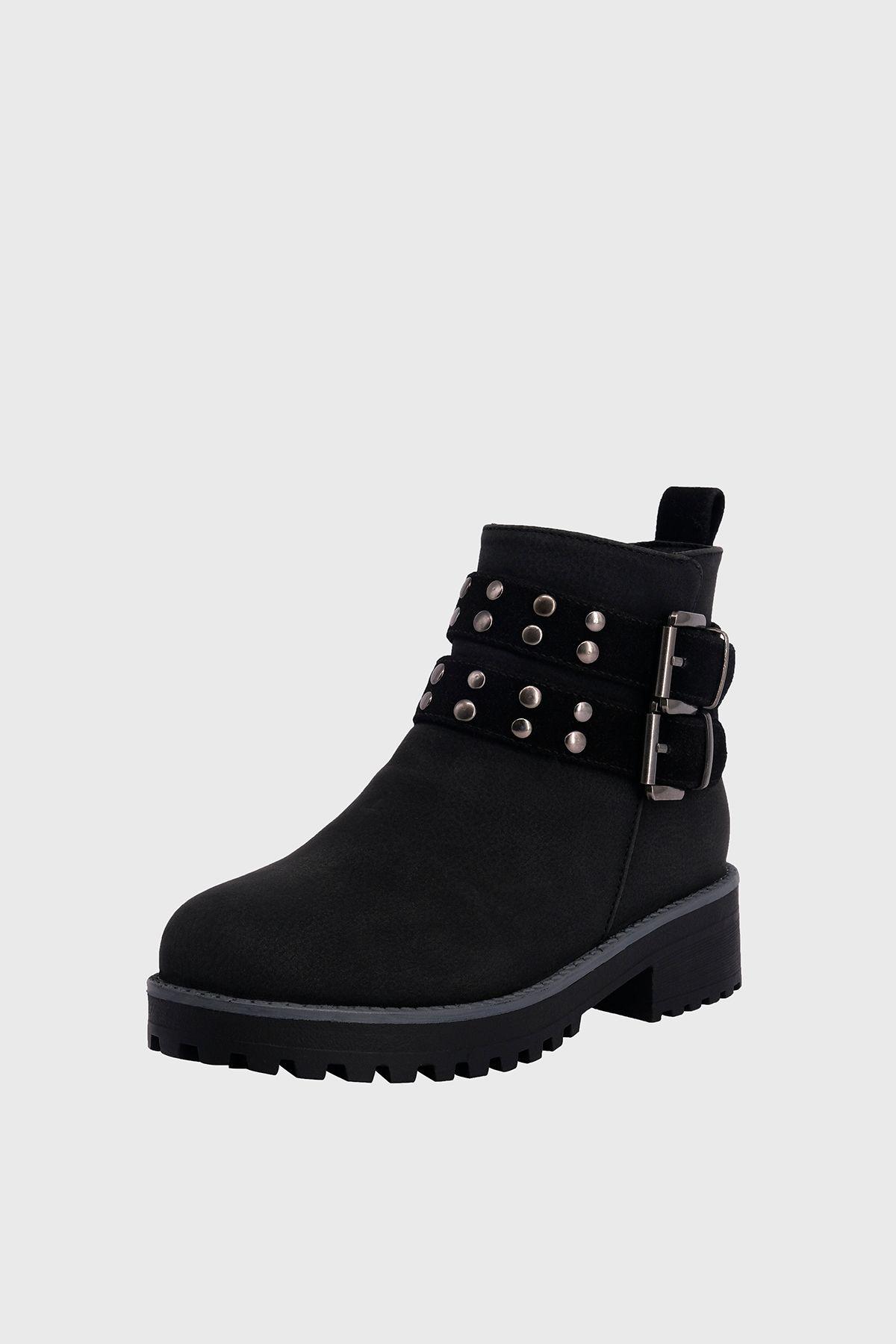 Botin Mathilde Negro Bamboo-0
