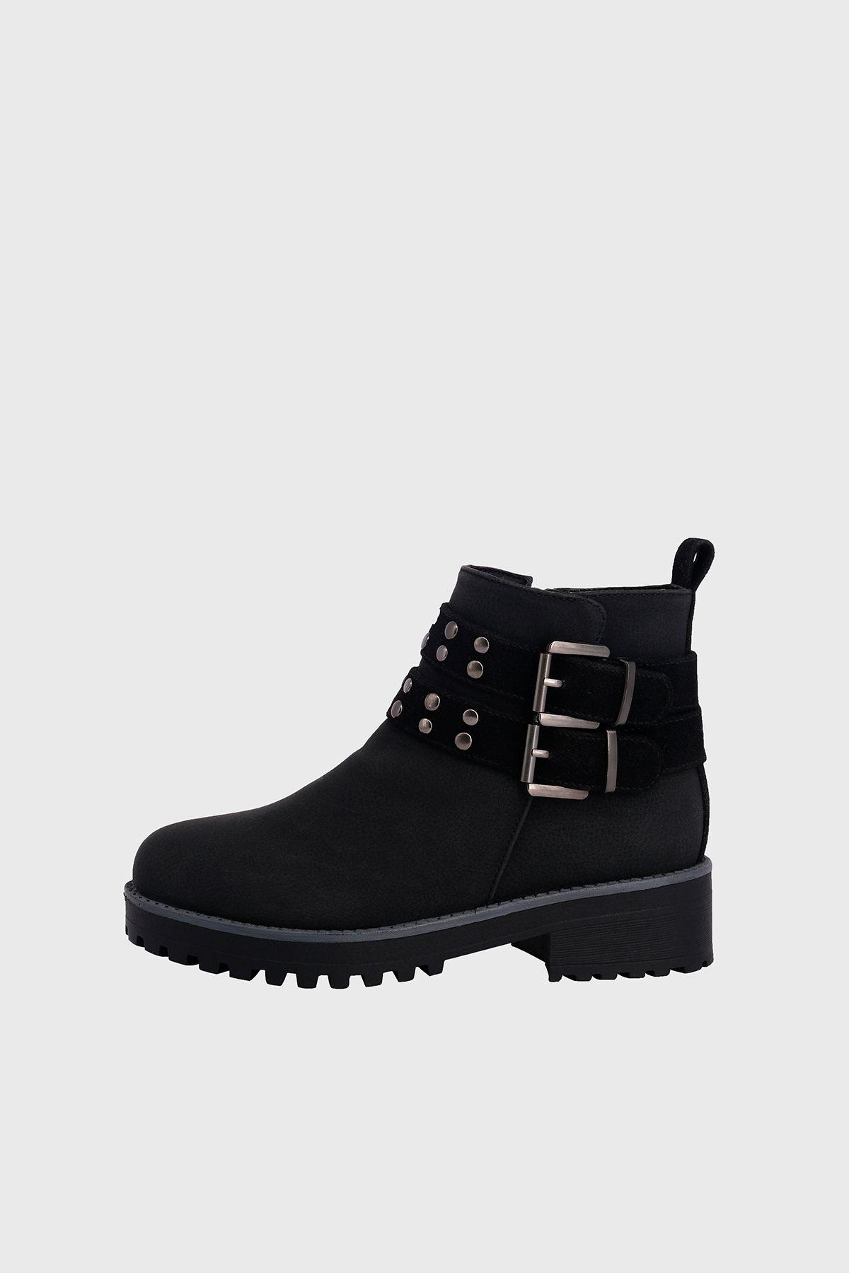 Botin Mathilde Negro Bamboo-1
