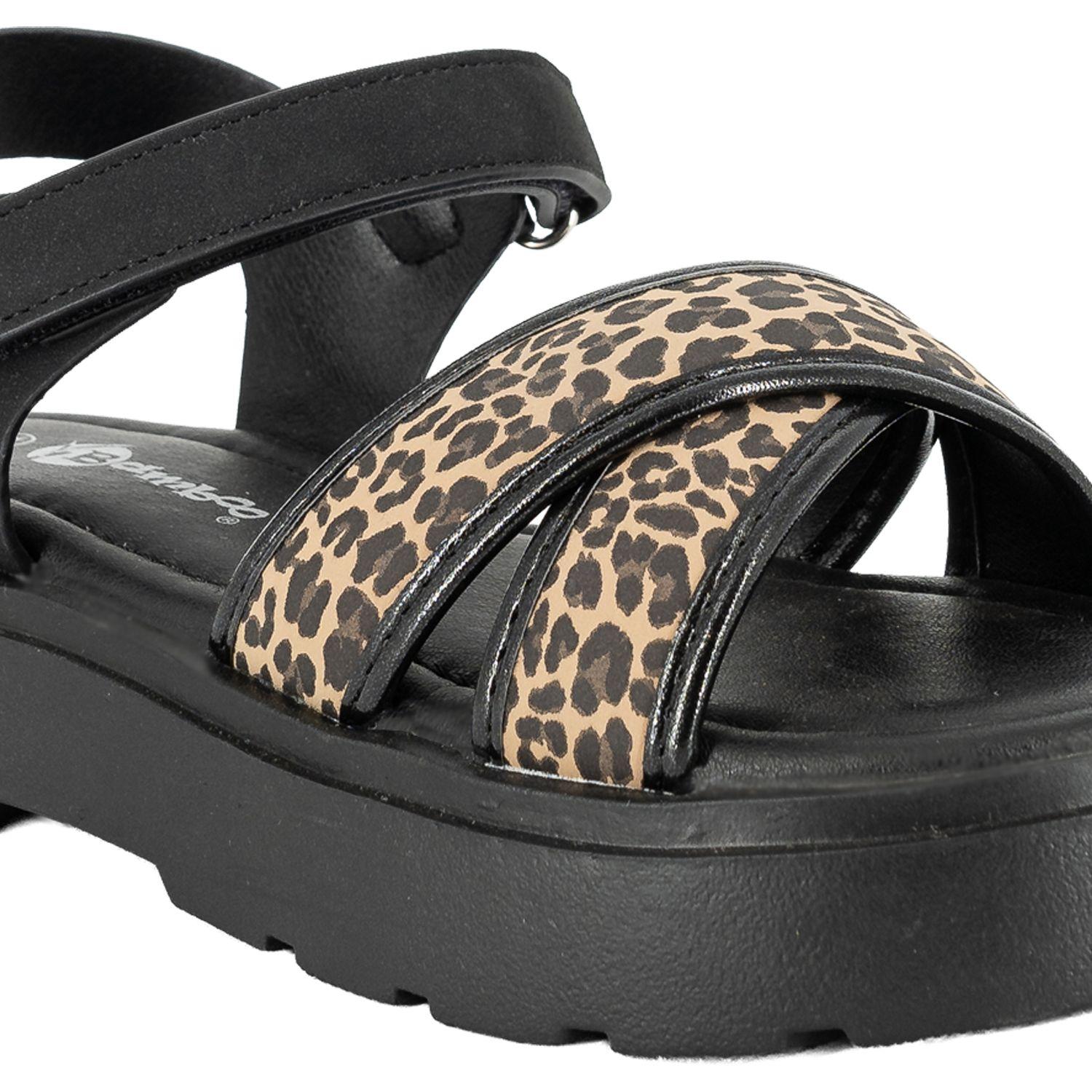 Sandalia con Velcro Serena Animal Print Bamboo-4