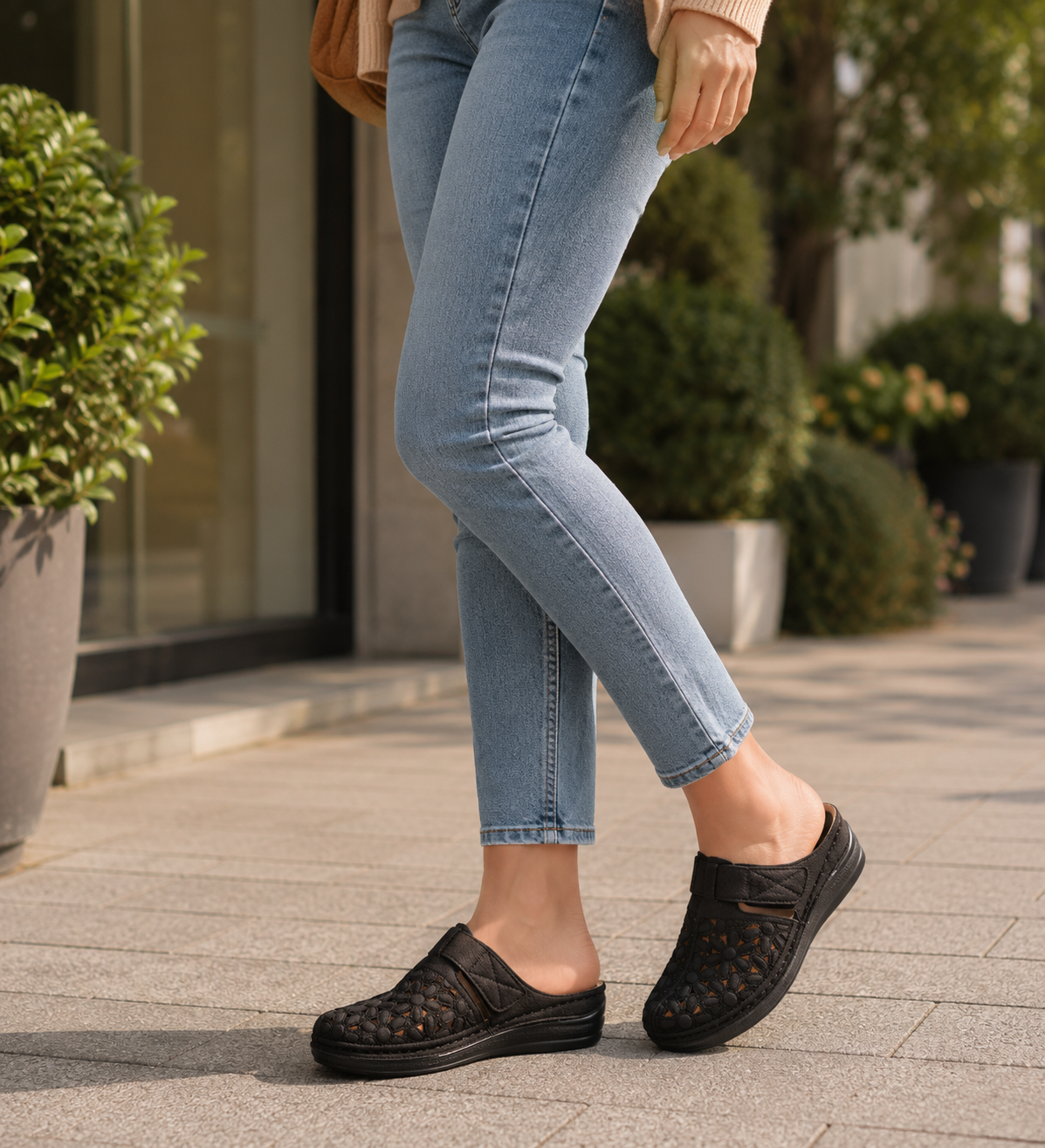 Puntilla Confort con Velcro Fabri Negro Passer-5