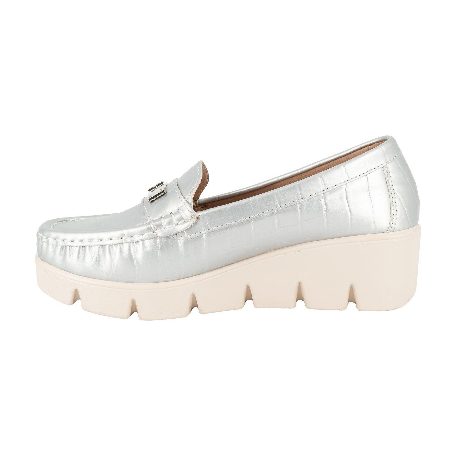 Mocasin Casual Abbey Plateado Alquimia-2