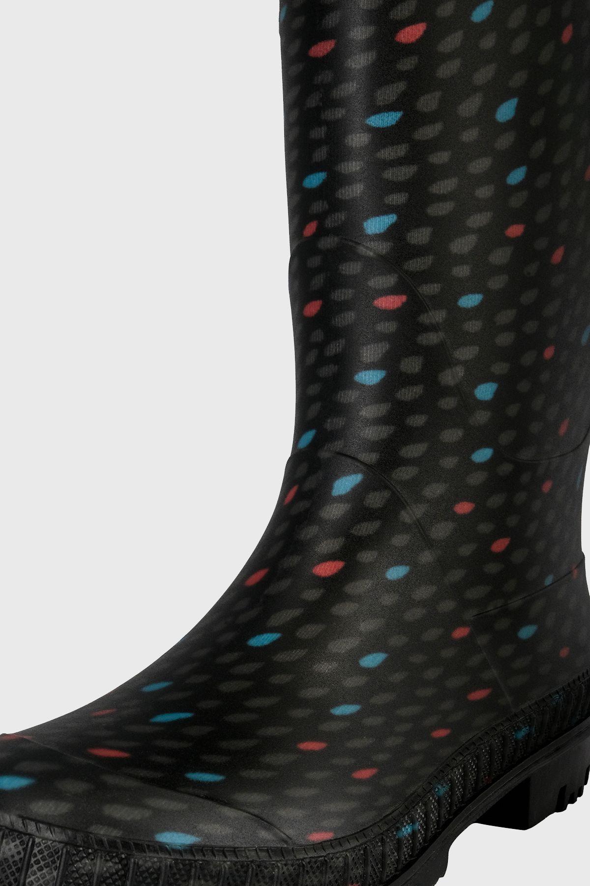 Bota de Agua con Polar Biela Gotas Negro Alquimia-3