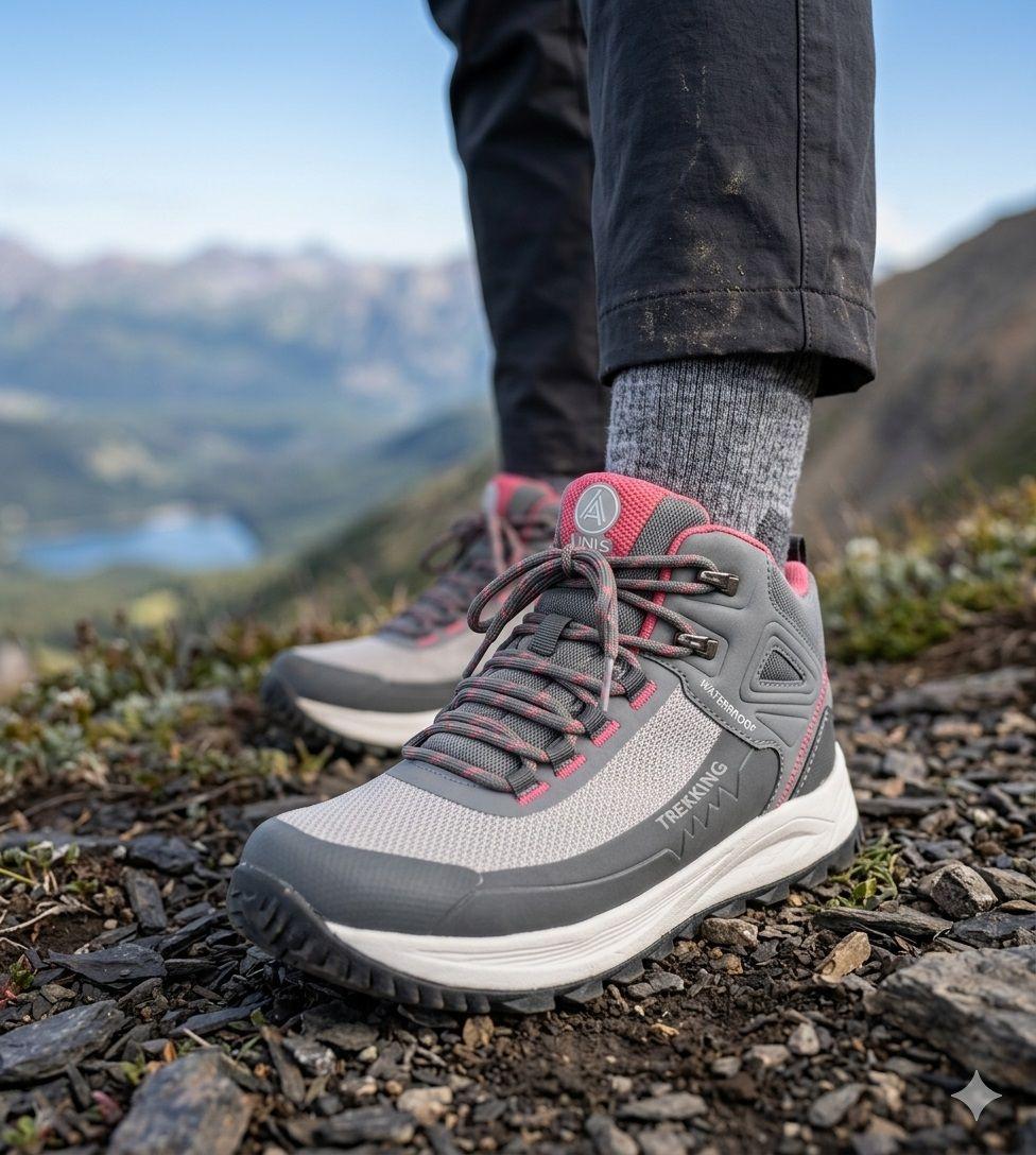 Botin Outdoor Waterproof Rosal Gris Alquimia-5