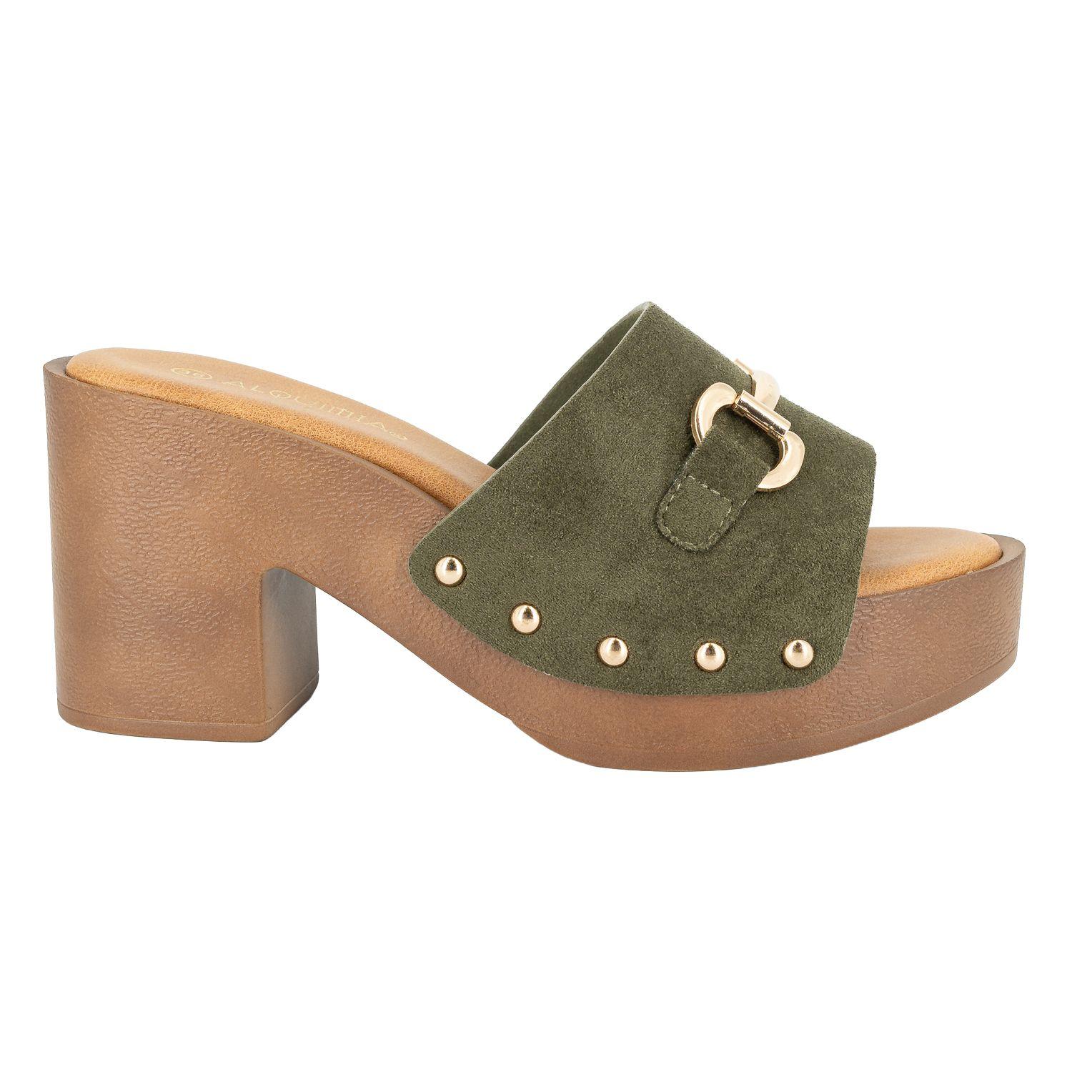 Sandalia Plataforma Rock Verde Alquimia-0
