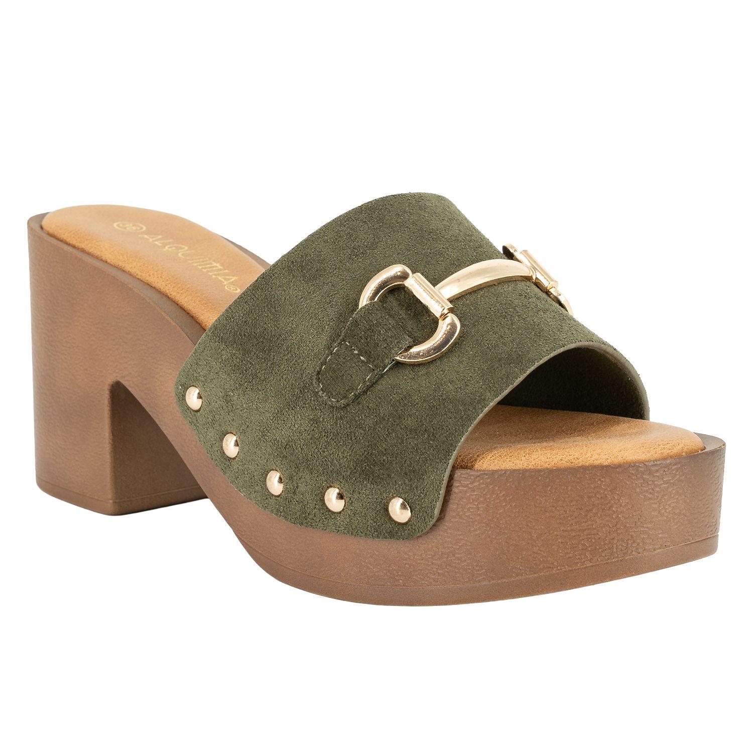 Sandalia Plataforma Rock Verde Alquimia-1