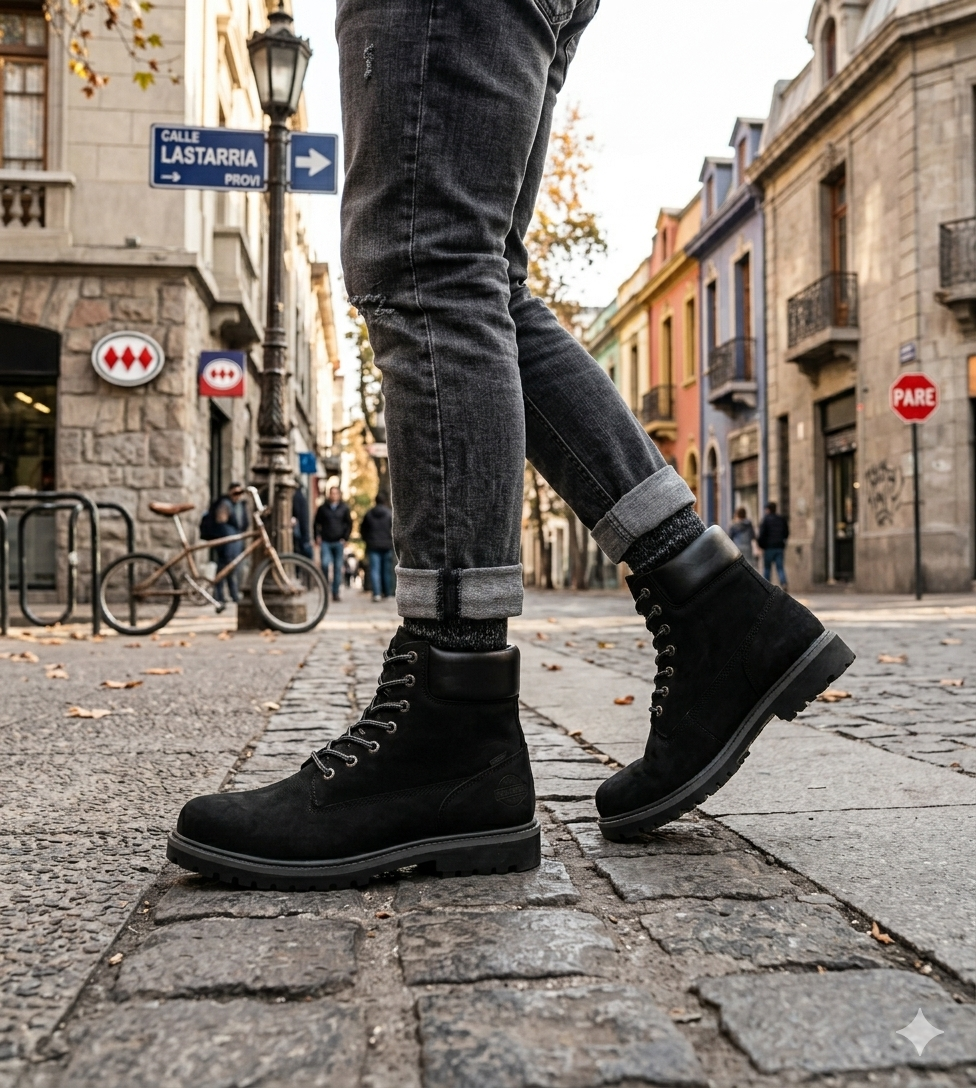 Botin de Cuero Augusto Negro London Adixt-4