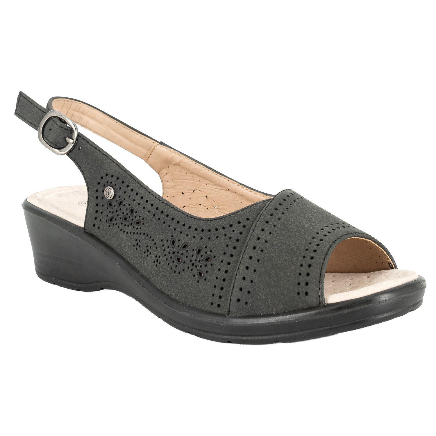 Sandalia Confort Ajustable Emi Negro Passer-1