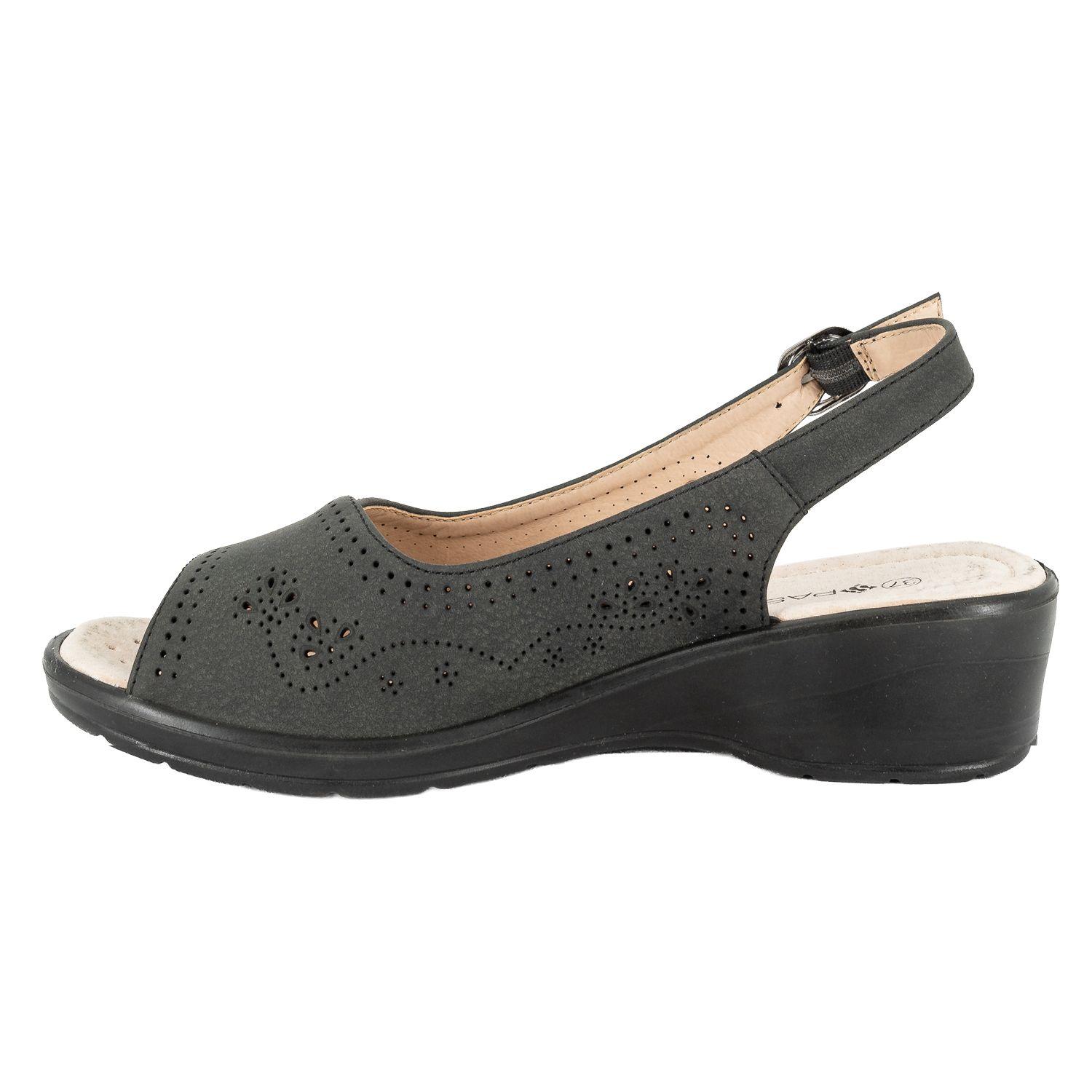 Sandalia Confort Ajustable Emi Negro Passer-2