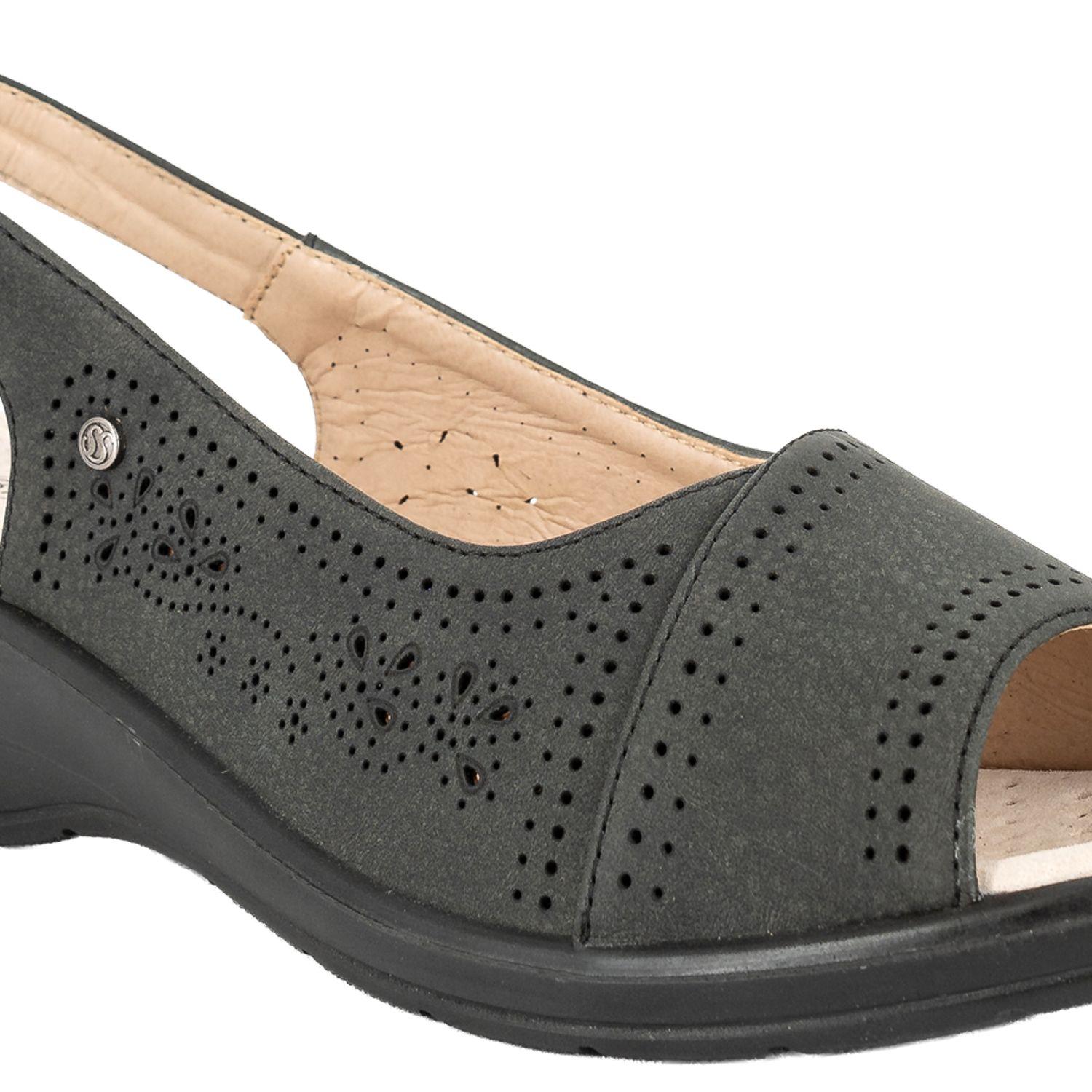 Sandalia Confort Ajustable Emi Negro Passer-4