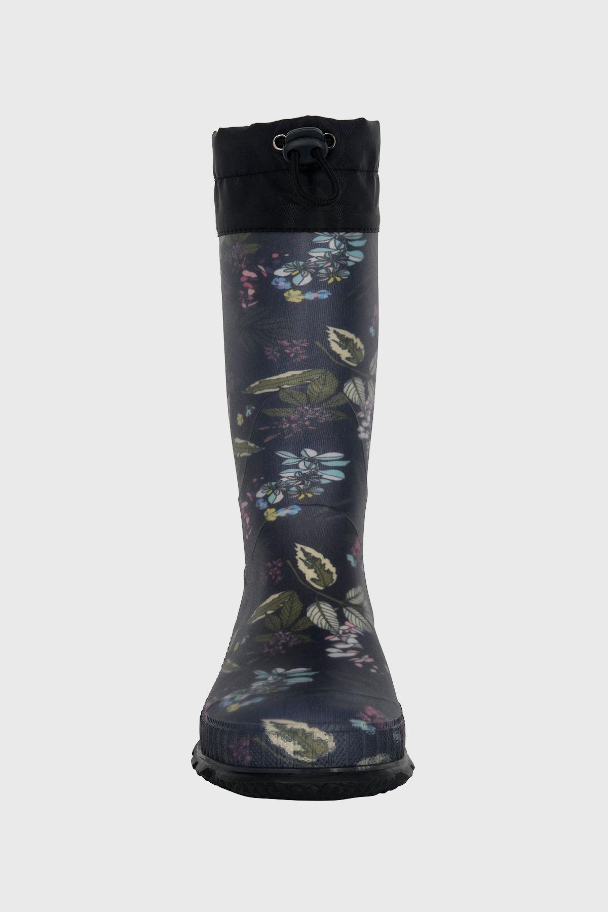 Bota de Agua con Polar Biela Flores Negro Alquimia-2