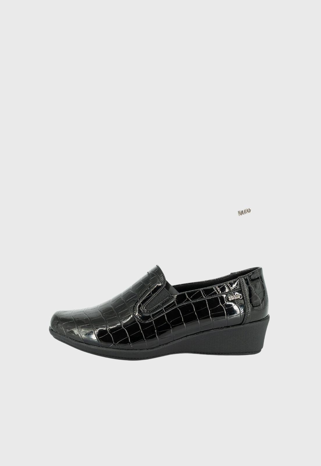 Mocasin Flora Negro Charol Alquimia-1
