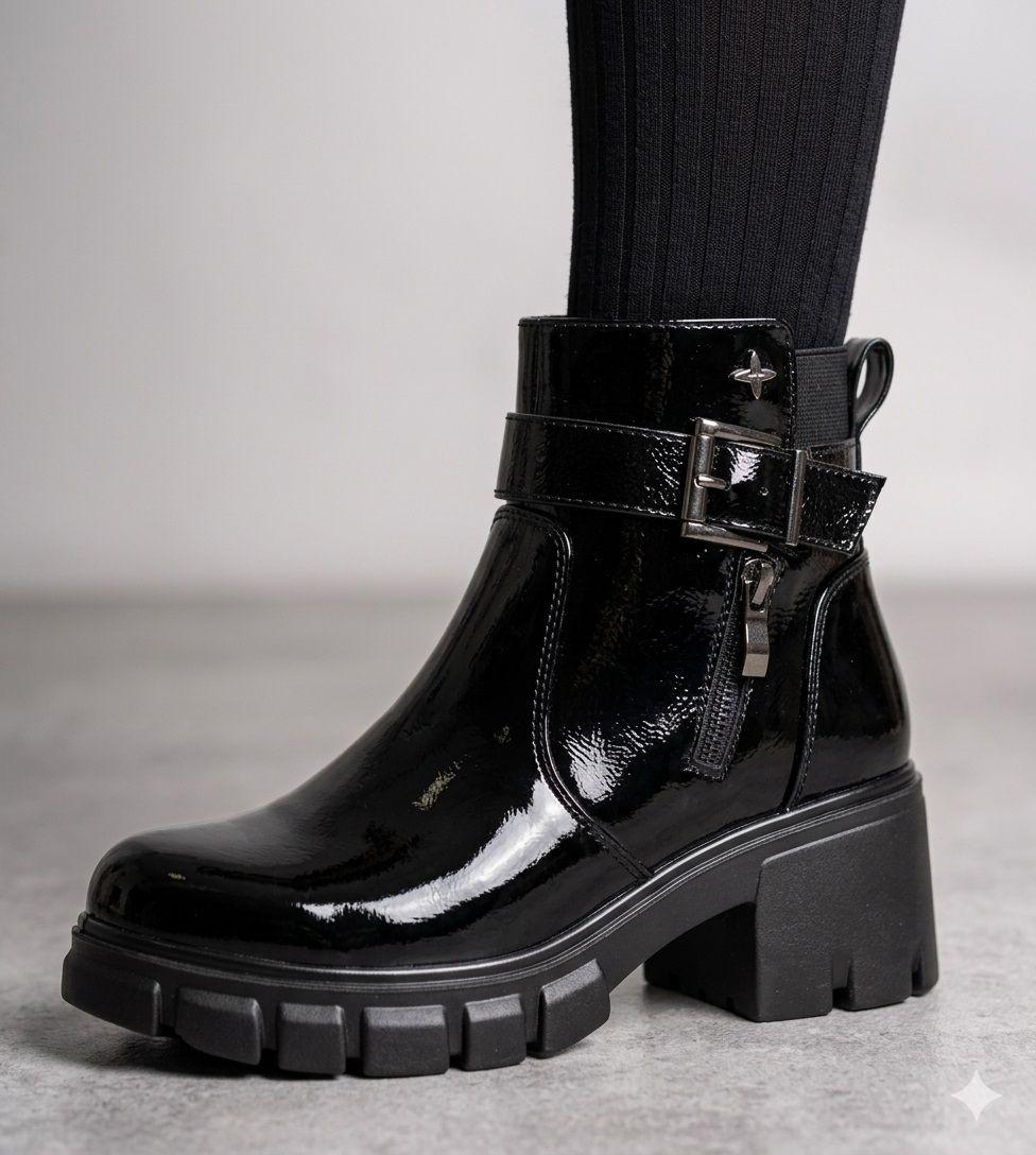 Botin Fleuret Negro Charol Alquimia-5