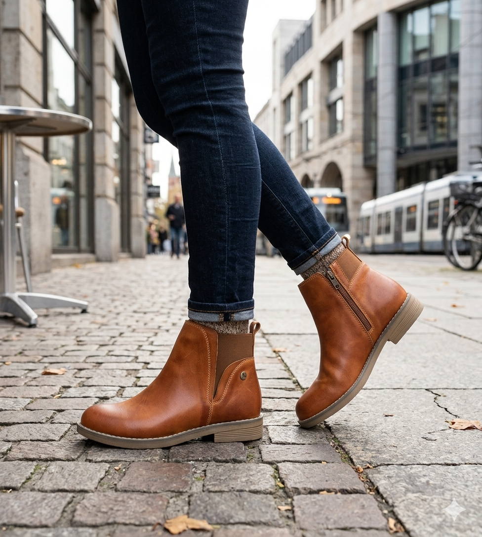 Botin de Cuero Doret Caramelo Alquimia-5