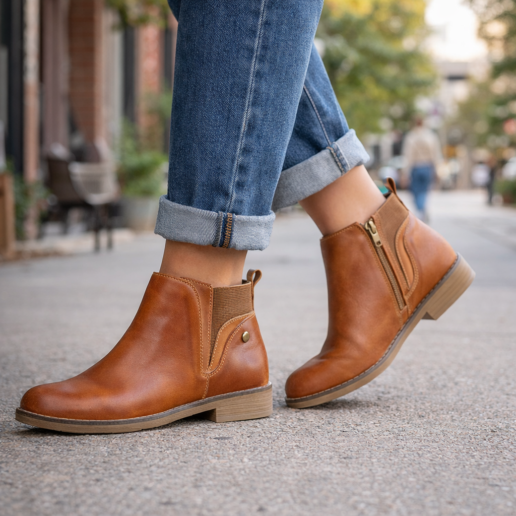 Botin de Cuero Doret Caramelo Alquimia-5