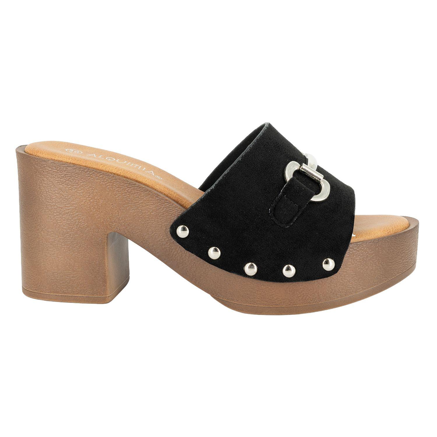 Sandalia Plataforma Rock Negro Alquimia-0