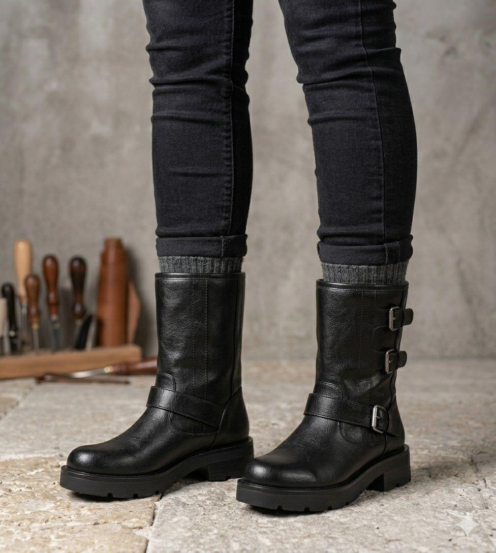 Bota Biker Hana Negro Alquimia-5