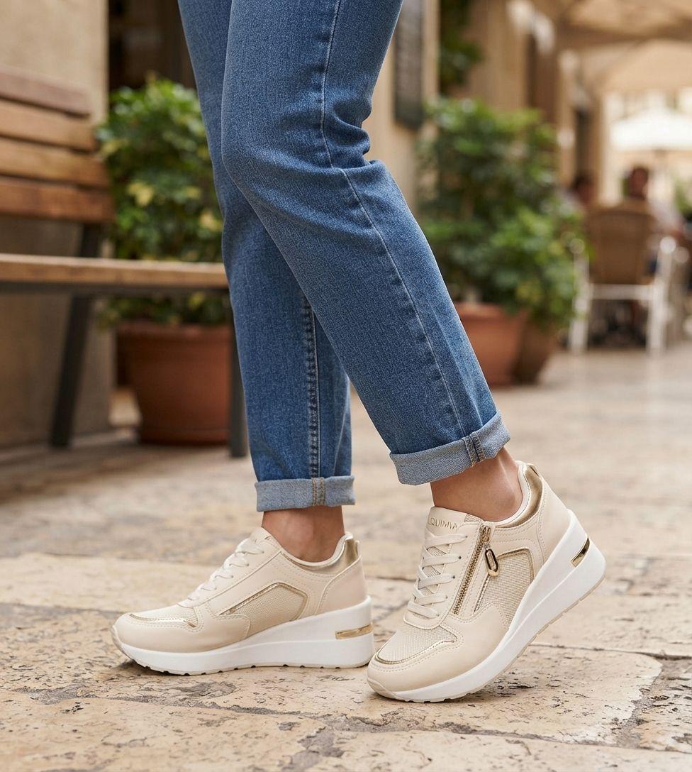 Zapatilla Plataforma con Cuña Nora Hueso Alquimia-5