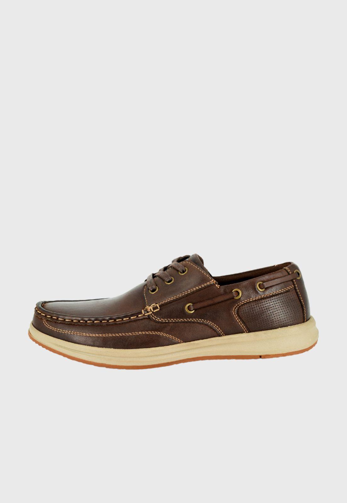 Mocasin de Cuero Poas Café London Adixt-1