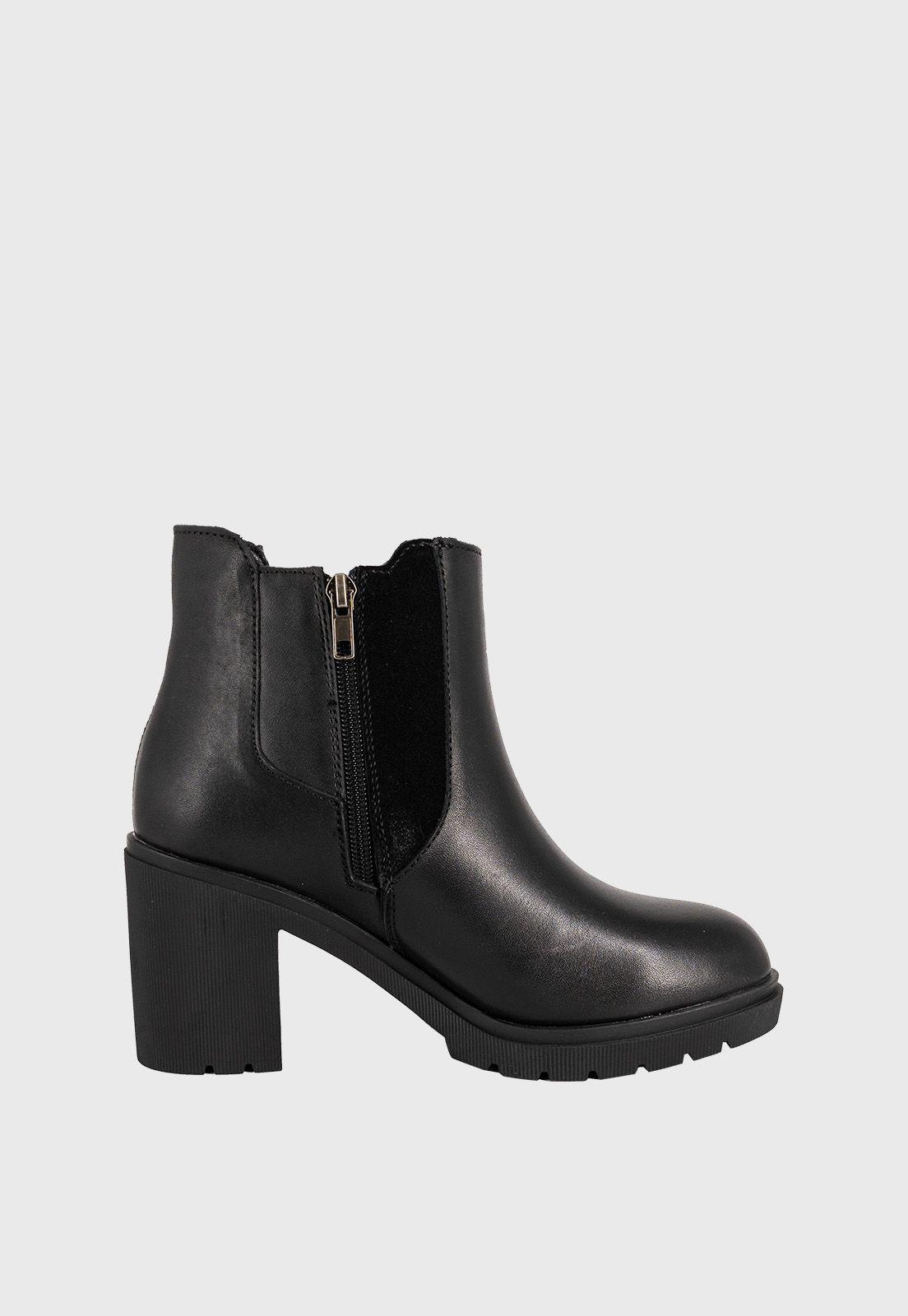 Botin de Cuero Zanra Negro Alquimia-3