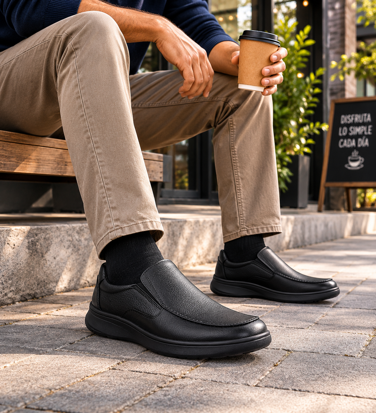 Zapato de Cuero Nardo Negro London Adixt-4