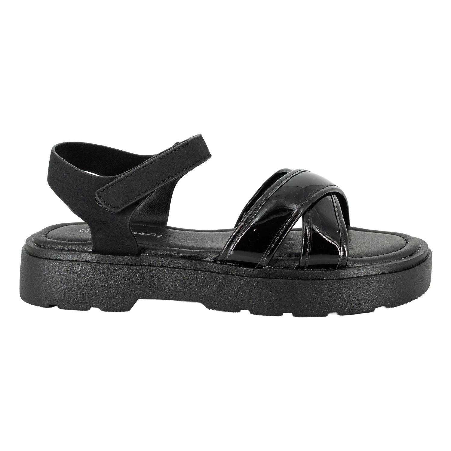 Sandalia con Velcro Serena Negro Bamboo-0
