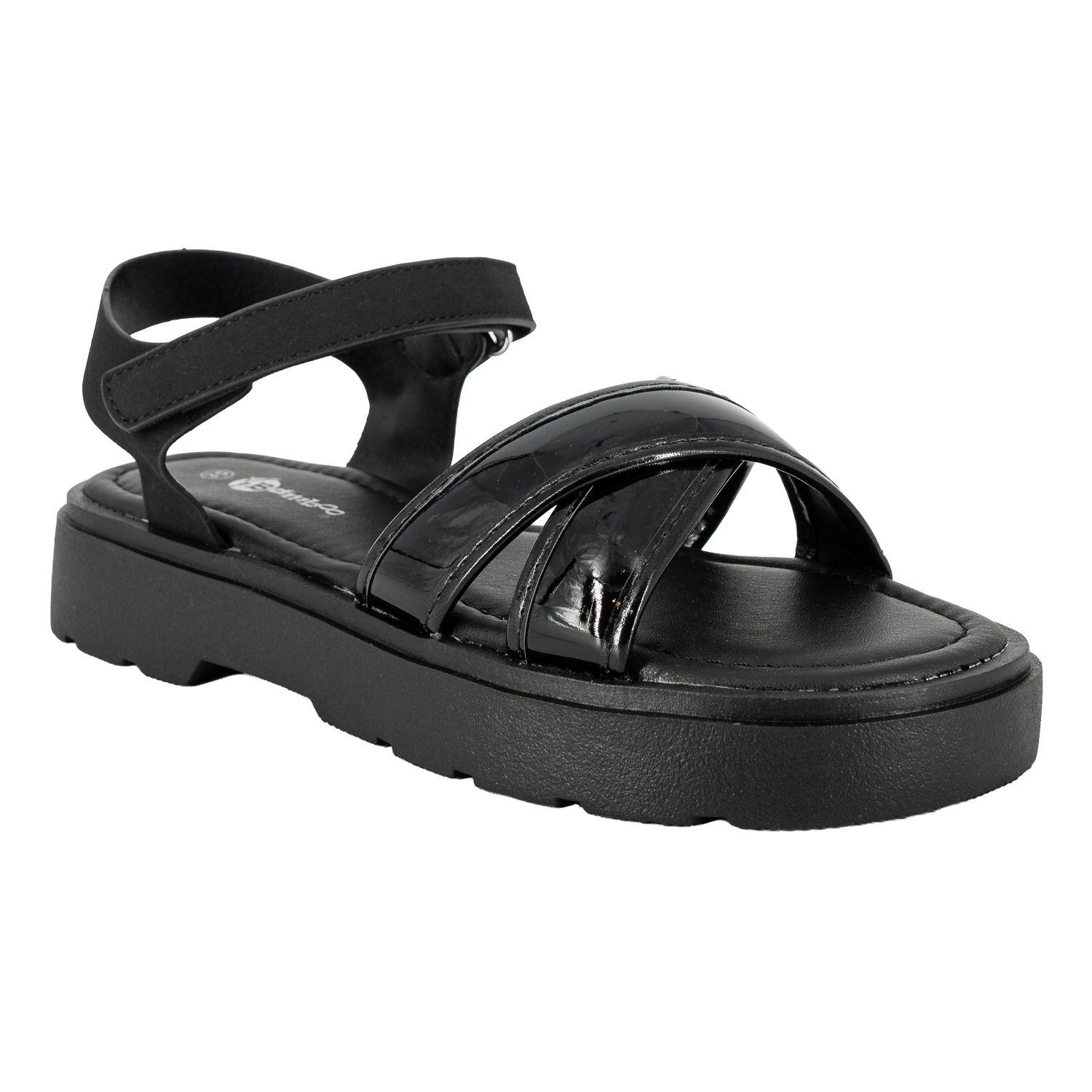 Sandalia con Velcro Serena Negro Bamboo-1