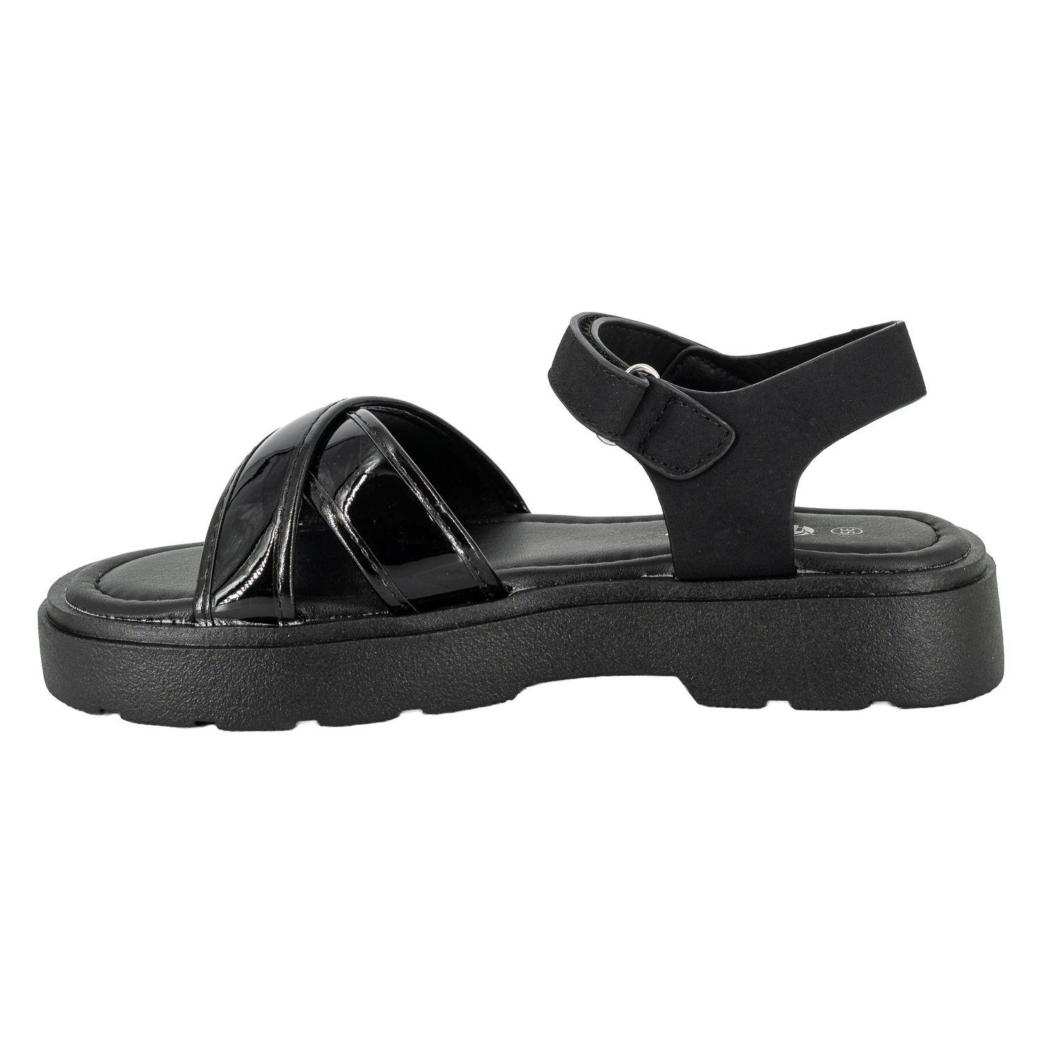 Sandalia con Velcro Serena Negro Bamboo-2