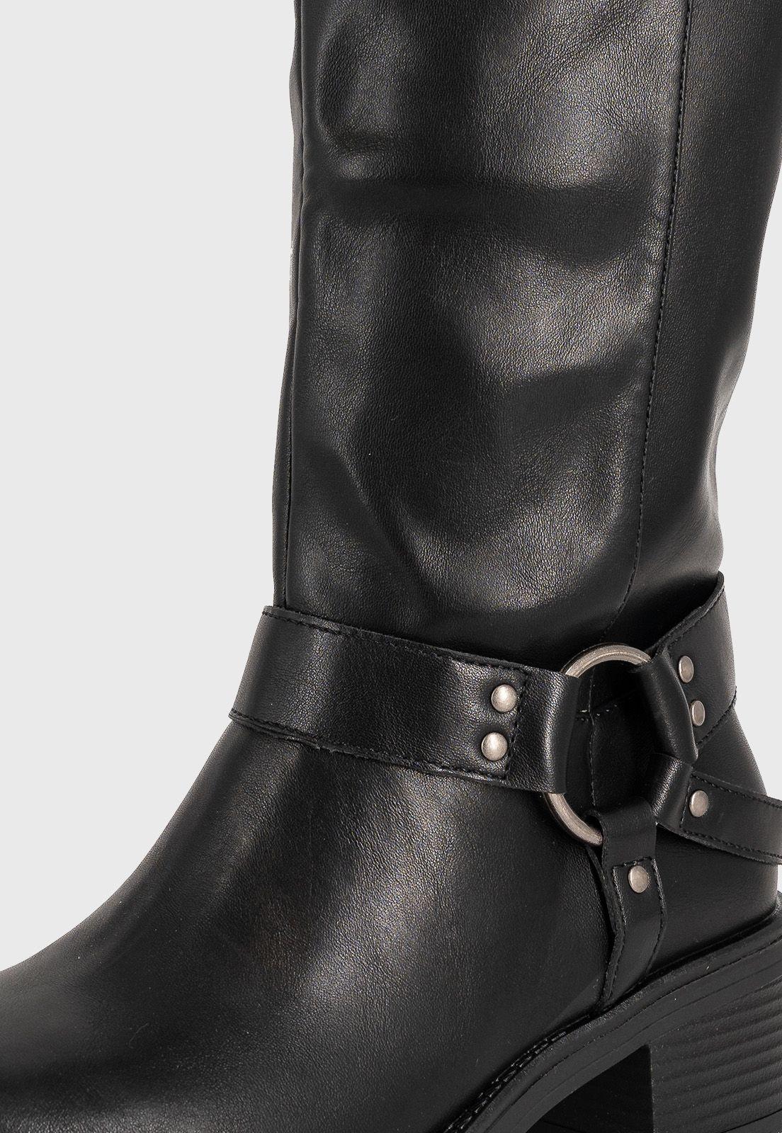 Bota Biker Larga Jessa Negro Alquimia-4
