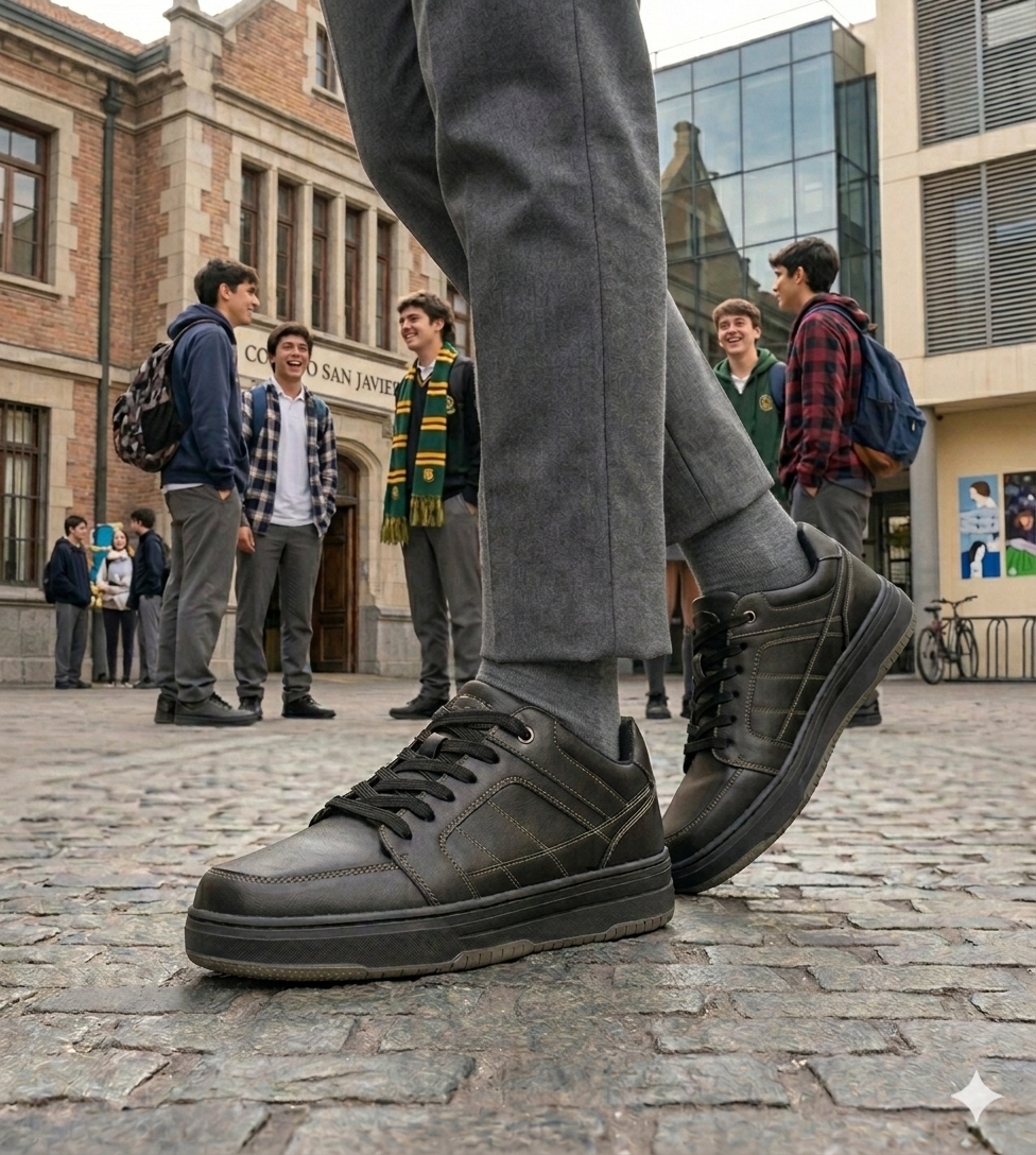 Zapatilla Escolar Baro Negro UNS-5