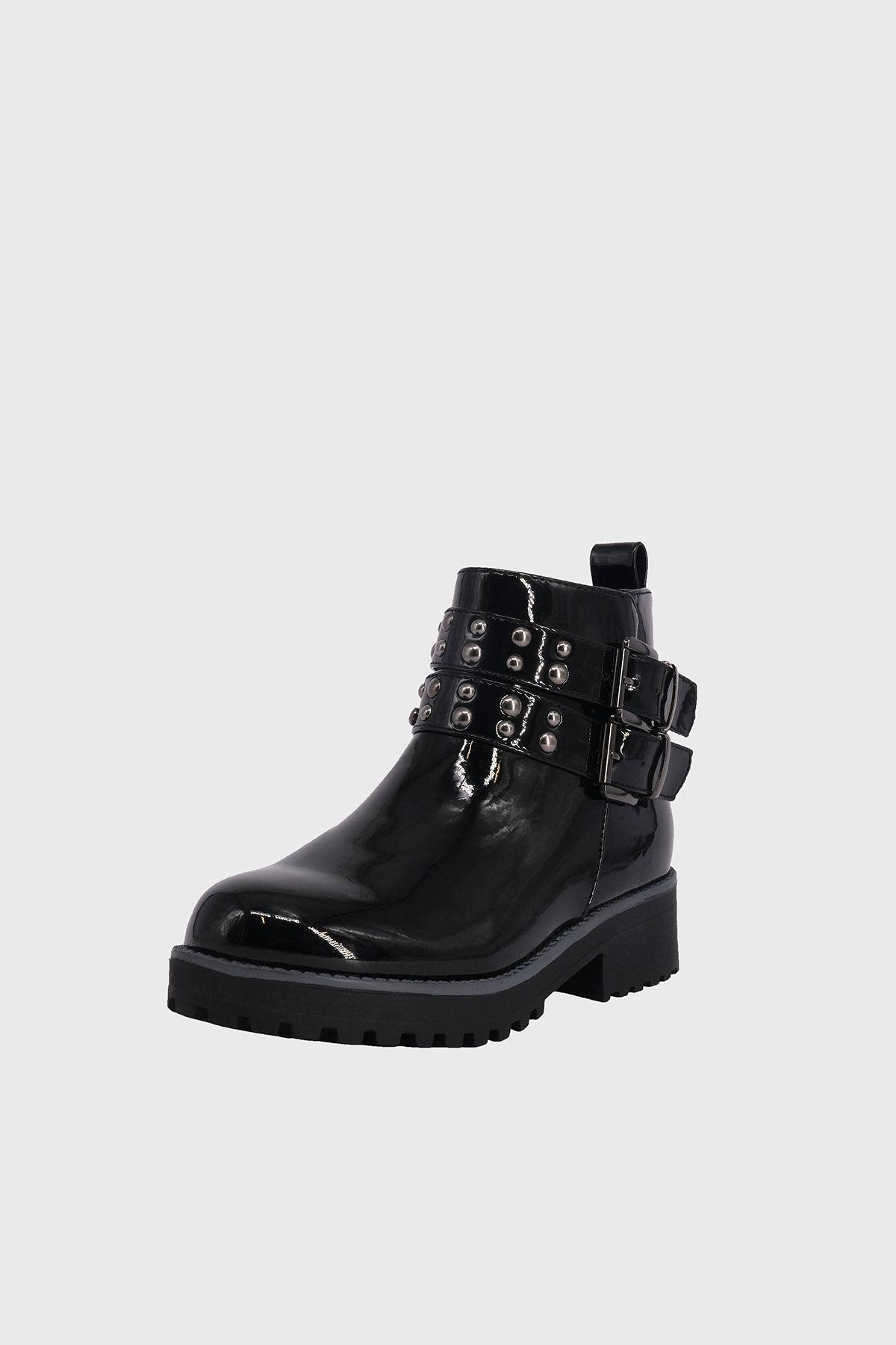 Botin Mathilde Negro Charol Bamboo-0
