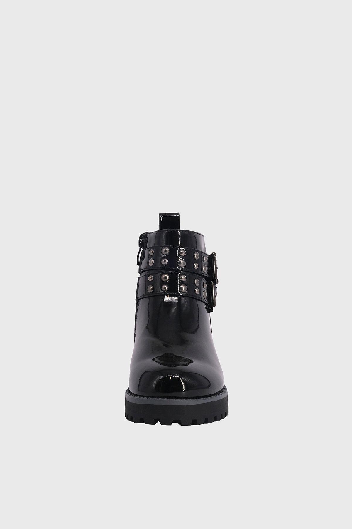 Botin Mathilde Negro Charol Bamboo-2