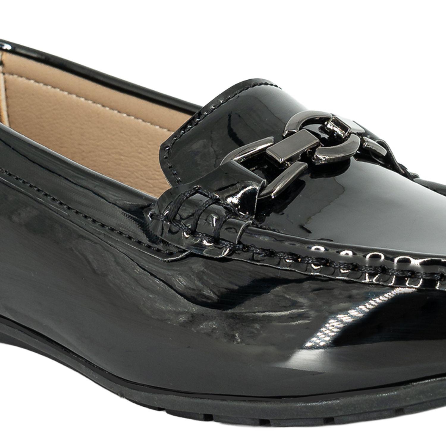 Mocasin Dam Negro Charol Alquimia-3