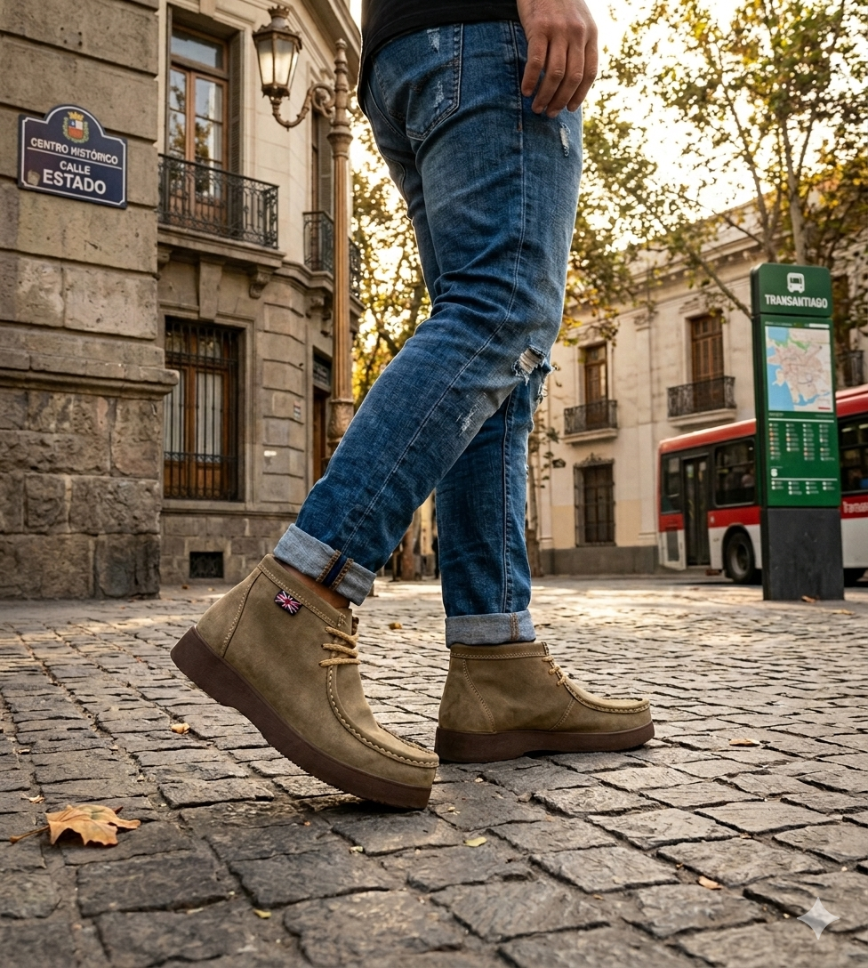 Botin de Cuero Campos Tostado London Adixt-4
