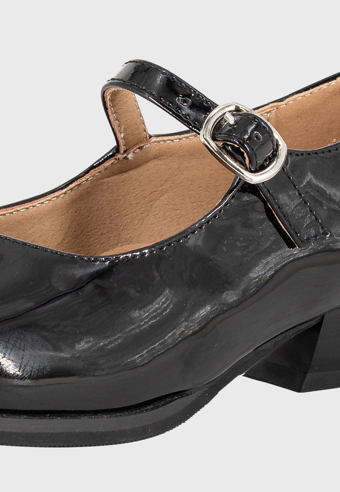 Zapato Infantil Cueca Negro Charol Alquimia-3