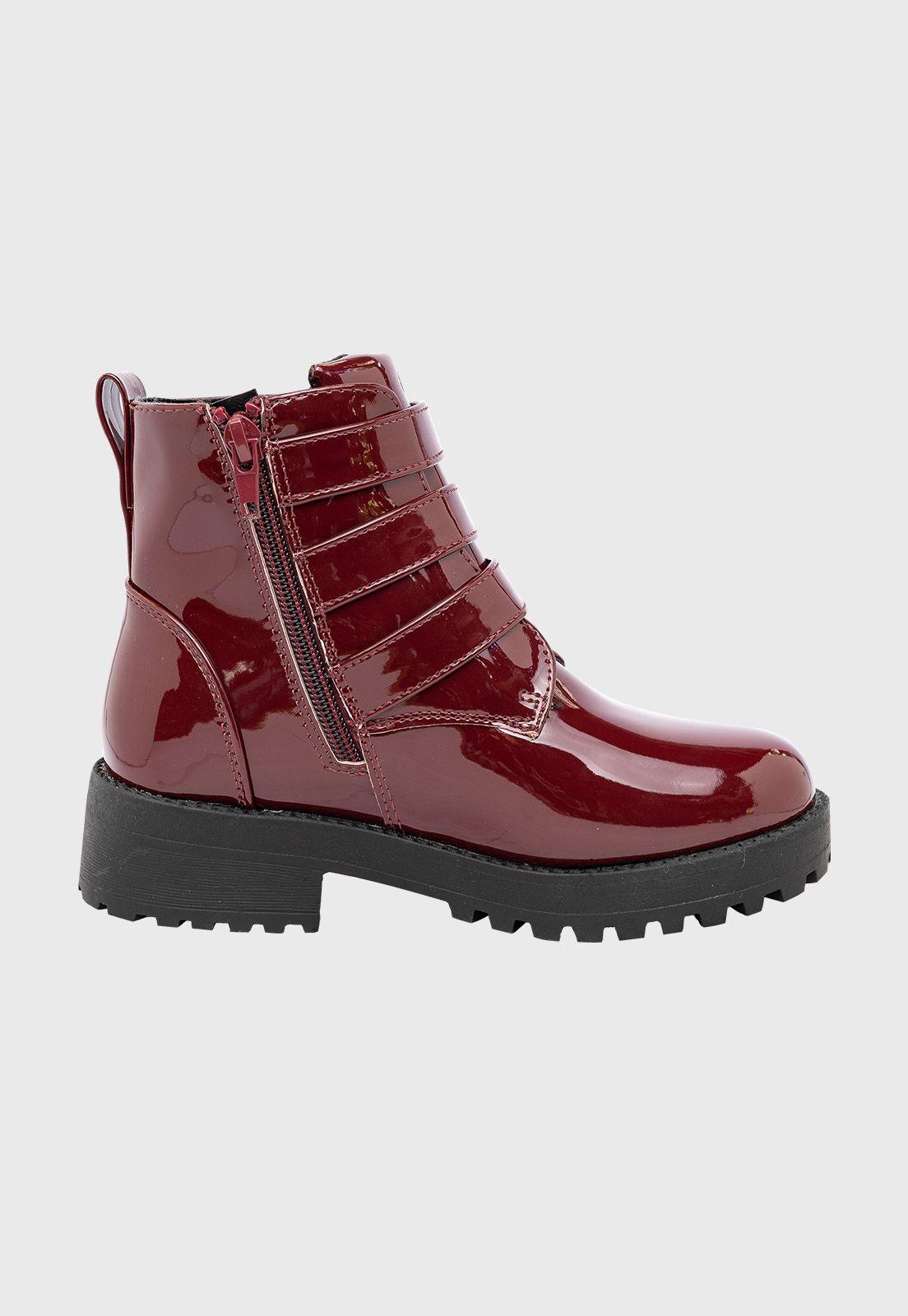 Botin Yeni Burdeo Charol Bamboo-3