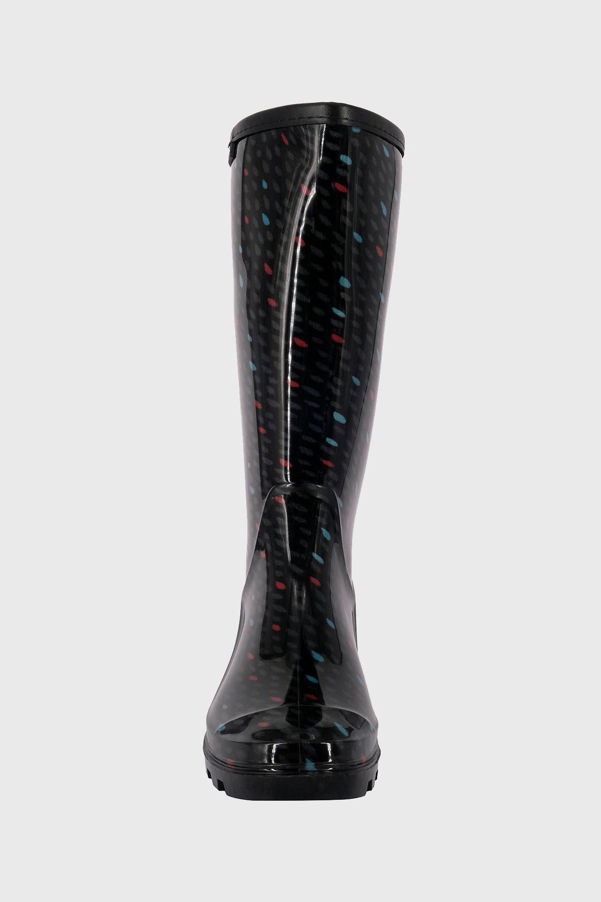 Bota de Agua con Polar Florencia Gotas Negro Alquimia-0